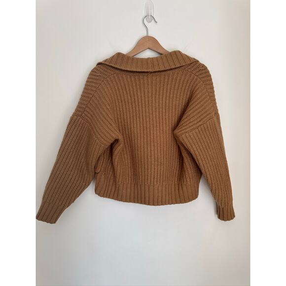 Anthropologie Tan Ribbed Cardigan Sweater - Picture 6 of 6